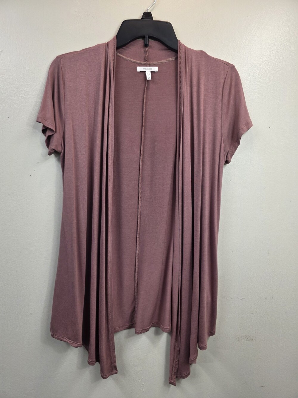 Maurices Mauve Open Front Cardigan Short Sleeve XS